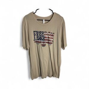 Bella Canvas Men’s Tan Freedom Graphic Short Sleeve Tee Size XL
